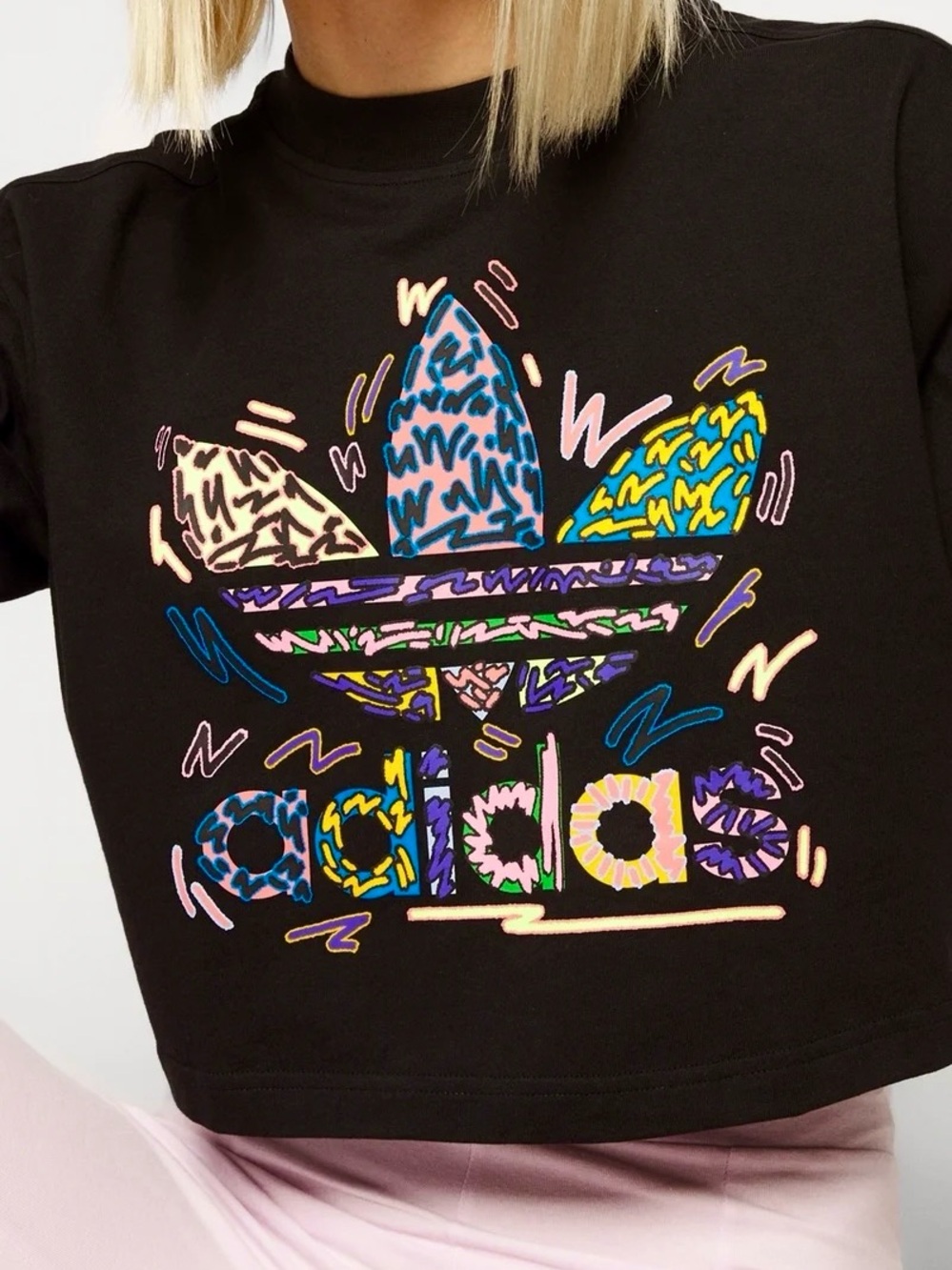 Adidas Originals “Love Unites” Crop Graphic Tee